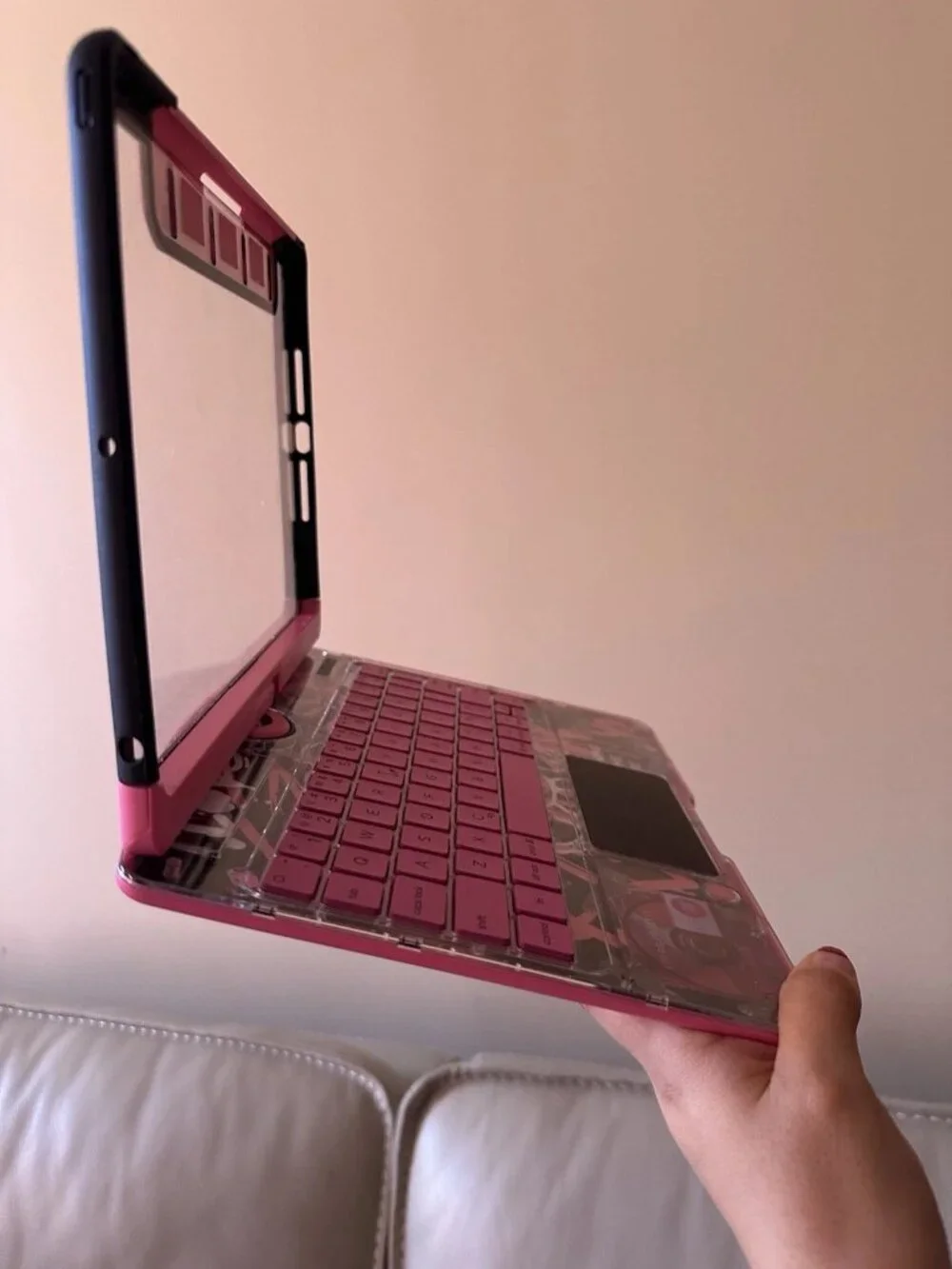 MAVE Transparent 360 Pink iPad Pro 10.5 Bluetooth Keyboard Case Cover